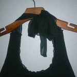 Kaisely  8 Silk Tile Sequined Halter Top Black Evening Formal Photo 4