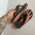 Mountain West Y2K Style Western American Flag Platform Sandals Red Size 10 Photo 3