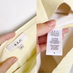 A.L.C. Delfina Dress one shoulder pleated cutout Canary yellow faux leather Photo 5