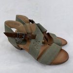 Miz Mooz Miz‎ Mooz New York City Cienna Sage Green Leather Cutout Ankle Strap Sandals 9.5 Photo 0