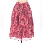 J.Crew | 100% Silk Pink Paisley Chiffon Skirt Size 4 Small S A-Line Photo 4