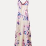 ZARA  maxi dress satin bodycon open back cowl neck tie dye summer evening Photo 14
