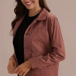 Buttons Red Rounded Collar  Jacket With Pockets Photo 2