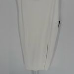 Lulus Upscale Flirt Ivory Rhinestone Sleeveless Bodycon Midi Dress Size L White Size L Photo 4