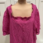 Talbots  Pink Floral Embroidered Blouse Square Neck Top Milkmaid Peasant Photo 1