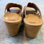 Kork Ease Leather Cross Strap‎ Wedge Sandals Slides Women's Size 7 / 38 Tan Photo 2