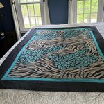 Carol Wior New Animal Print Scarf Sarong Brown/Black/Blue, Sz 60,5”x46,5” Photo 5