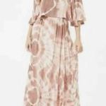 Bohme Boho Maxi Ruffle Tan Tie Dye Dress Size Medium Photo 6