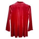 Soft Surroundings  Red Velvet Button Up Shirt Long Sleeve Women Size Medium Photo 2