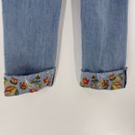 Charlie B Floral Embroidered Cuffed Light Wash Jeans Women's Size 6 Blue Photo 5