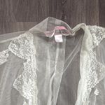 Victoria's Secret Cream Sheer Robe Intimates Sleepwear with Lace Beaded detail Photo 4