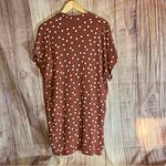 VICI Women’s Small Orange White Dotted Knee Highed Button up Dress. Photo 2