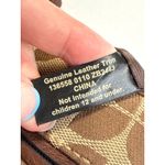 Fossil  Signature Marlow Crossbody Bag Brown Floral Leather Trim Fabric 8.5"x9" Photo 9