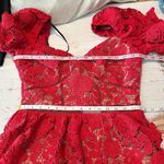 Self Portrait Fuschia Flower Lace Mini Dress Size US 8 Photo 9