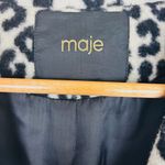 Maje  “Garouney” wool blend animal leopard print long line button front coat.S Photo 3