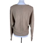 White House | Black Market  M Tan V Neck Knit Sweater Ribbed Pullover Neutral Chic Photo 1