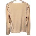 Anthropologie By Ribbed Scoop Neck Long Sleeve Top Sz XS Orange Stretch Photo 3