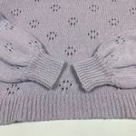 Madewell Sweater XXS Floral Pointelle Pullover Lavender Purple Balloon Sleeves Photo 8