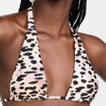 Good American  Good Swim Rose Cheetah Halter Bikini Top Photo 0