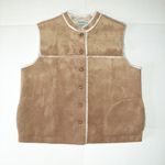 Valerie Stevens  Vest Faux Suede Fully Lined Sleeveless Jacket Size LP Photo 8