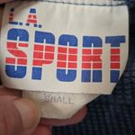 Vintage LA SPORT 90s Blue Ribbed Cap Sleeve Crop Top Size Small Hip Hop Sporty Photo 5