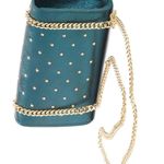 PERSAMAN NEW YORK studded metallic leather bag Blue Photo 3