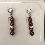 Chocolate Pearls & Pave crystal Accents Necklace + Photo 2