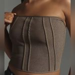 Pilcro  Anthropologie Corset Sweater crop Top Women’s size S NEW brown Photo 1