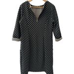 Boden Dott Polka Dot Quilted Sweater Shift Dress Black White Size 10 Long Photo 10