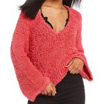 Free People Sand Dune Hot Pink Belle Sleeve Sweater Photo 0