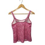 Land's End Women's Pink White Paisley Pattern Size 8 Built In Bra Scoop Neck Photo 1