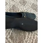 Antonio Melani  Women's Size 8M Teal Suede Loafer Shoes Square Toe Gold Buckle Photo 3