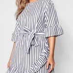 Boohoo Striped Wrap Dress Photo 0