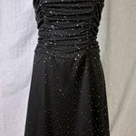 Taboo Vintage Y2K  Black Ruched Glitter Mesh Party Prom Dance Dress 12/14 Photo 0