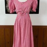 Super Cute Vintage Austrian Red Gingham Puff Sleeve Dress! Size 10 Photo 0
