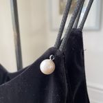 Black Silk Velvet Cami Tank Top Pearl Accent S Photo 2
