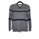 Madewell  Patternstorm Black Marled Cable Knit Striped Crewneck Sweater‎ Size XS Photo 2