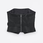 ZARA NWOT dark gray strapless corset belted tube top Photo 8