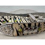 BHW WESTERN COWGIRL ANIMAL PRINT LEATHER BELT | ZEBRA |‎ GREEN Photo 2