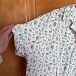 Duluth Trading Company XXL BBQ Flamingo Picnic Short Sleeve Button Up Shirt White Photo 2