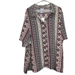 Catherines NWT  Geometric‎ Southwestern Short Sleeve Button Front Shirt Size 4X Photo 1