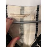 Soft Surroundings Cream Black Embroidered Striped V Neck Tunic Dress Size S Photo 1