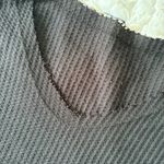Waffle knit top Black Photo 1