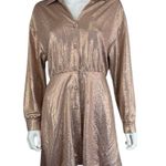 SELF CONTRAST NWT Rose Gold Mini Dress Size L Pink Size L Photo 0