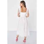 NWT Lulus Dreamy Celebration Sheer Tulle Bustier Swiss Dot Midi Dress S White Photo 4