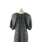 Old Navy Ditsy Floral Midi Puff Sleeve Prairie Dress in Black and White Photo 8