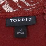 Torrid  Womens Lace High Neck Short Sleeve Bodysuit Size 2X Madder Brown Coquette Photo 12