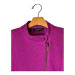 Talbots  Jacket Women 12 Wide Purple Wool Blend Asymmetric Zip Mock Neck‎ Coat Photo 2