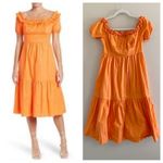 BCBGeneration Orange Off the Shoulder A-line Dress Size Large Photo 1