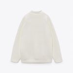 ZARA jacket coat bomber overcoat cream ribbed casual fall lightweight Photo 6